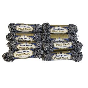 8 Skeins of Vintage Bear Brand Ping Pong Black White & Wool/Orlon Blend Yarn USA